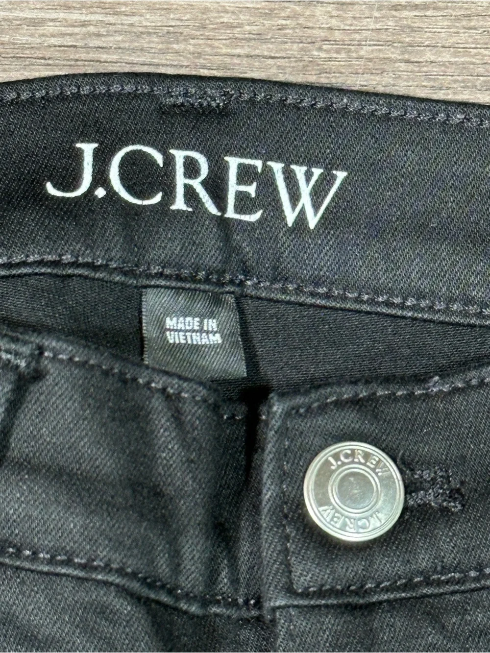 J. CREW Black 9” Mid Rise DEMI BOOT CROP Raw Hem Jeans 25